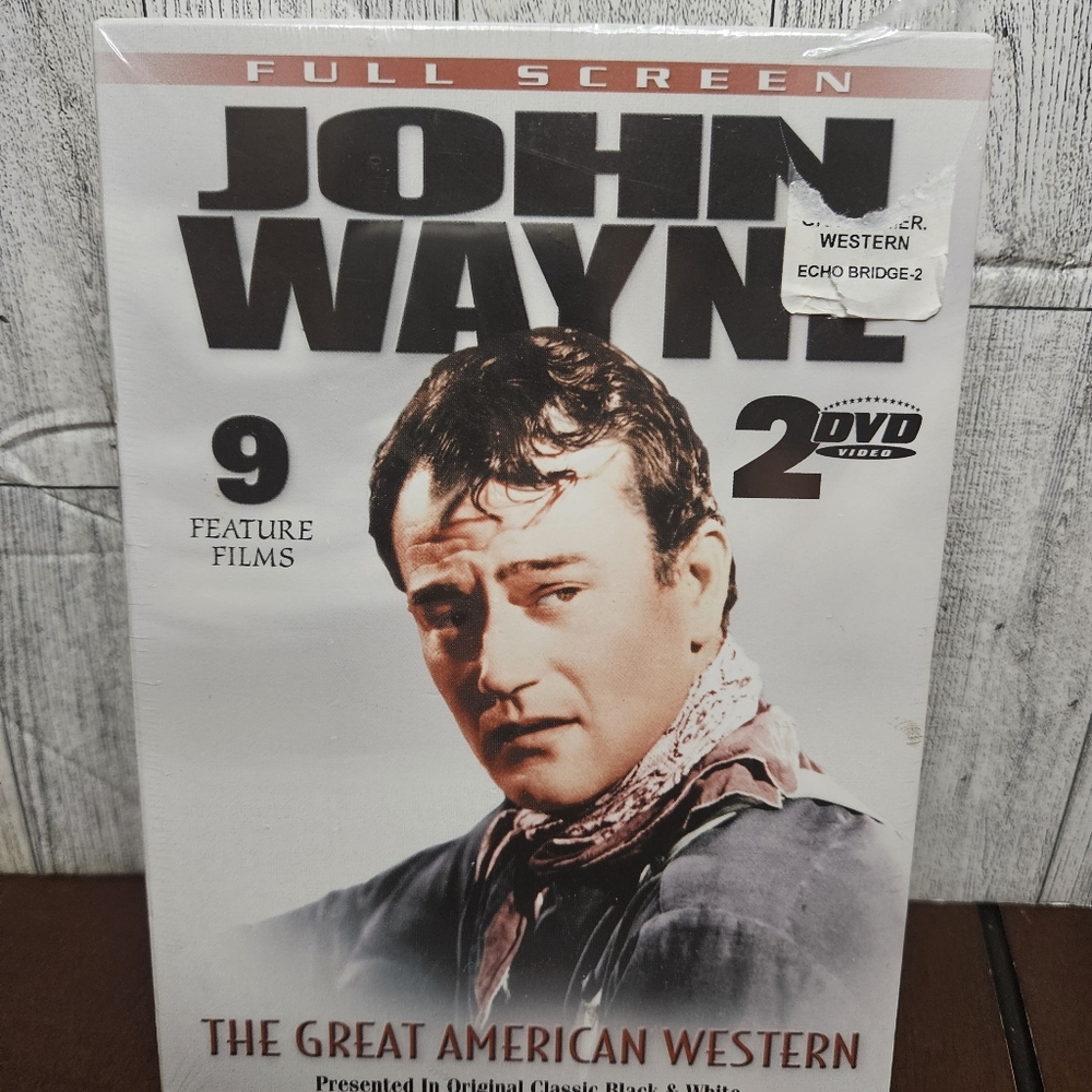 John Wayne Full Screen 2-Disc DVD 9 Features The Great American Western Blk Wht